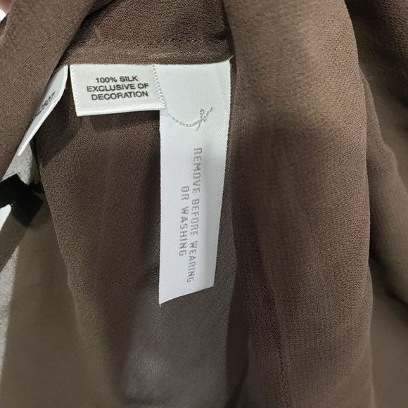 NWT Ann Taylor Petites XSP 100% Silk Embroidered and Beaded Sheer V-neck Blouse - Picture 7 of 10